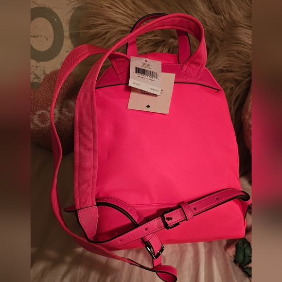 Neon Pink Kate Spade Backpack *large mini style* - Picture 3 of 8